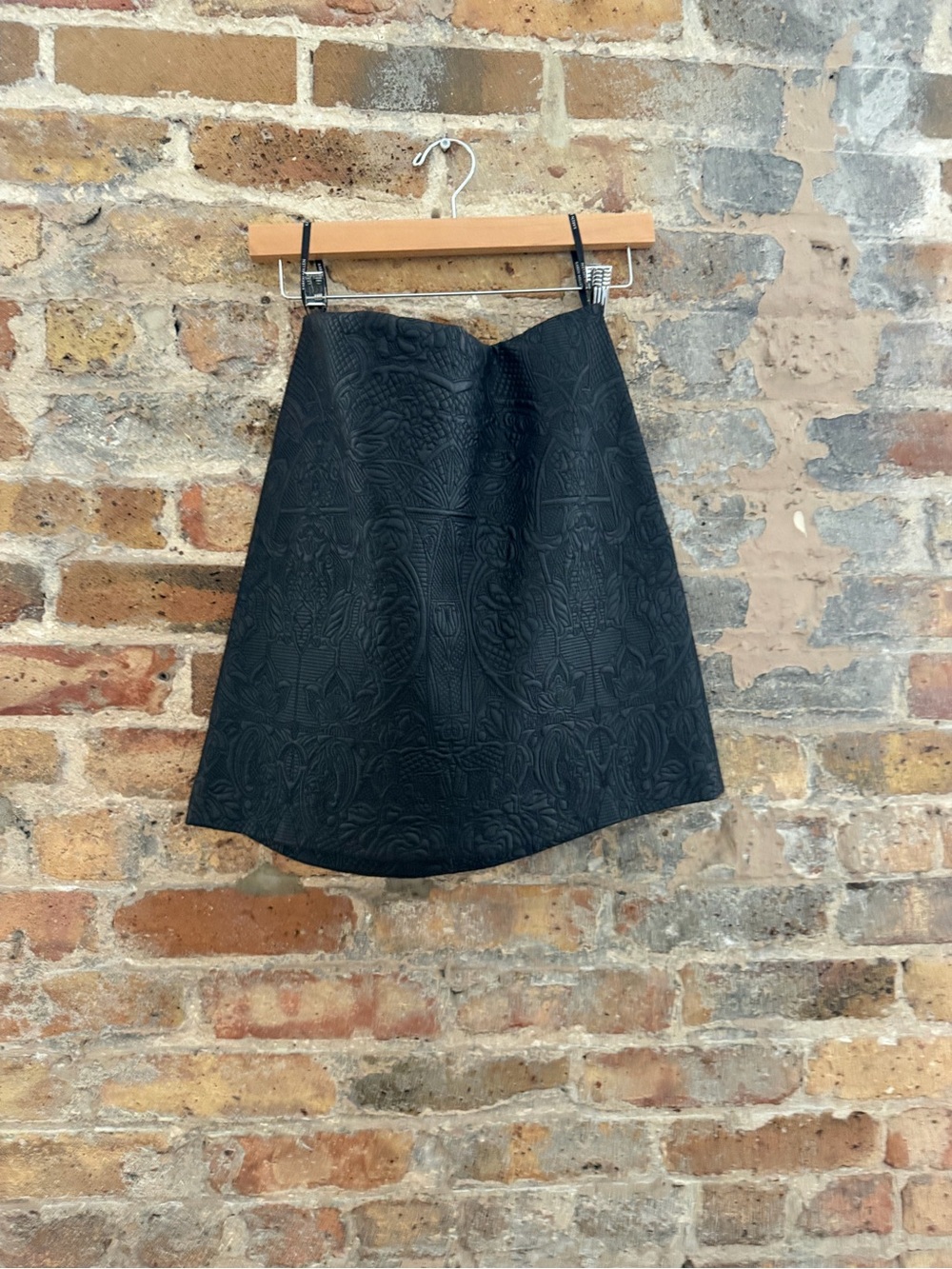 Karen Millen Black Embossed Mini Skirt
